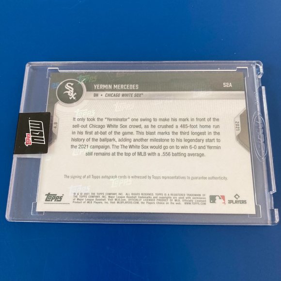 Topps Now, Yermin Mercedes Autographed Baseball Card 17/99, #52A - Picture 2 of 2